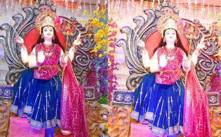 विकास नगर में मां शेरावाली की विराजित आकर्षित झांकी