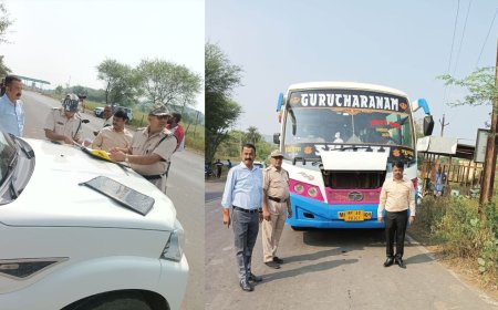 RTO विभाग ने अवैध बसों और वाहनों की सघन चैकिंग, 8 वाहनों से 36 हजार शुल्क वसूला