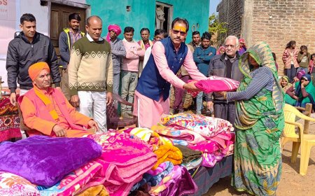 मानव उत्थान सेवा समिति ने गरीबों को बांटे कंबल