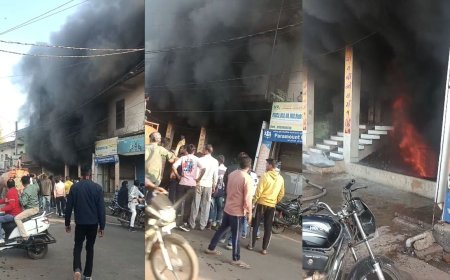 गुना में तीन मंजिला कॉम्प्लेक्स लगी आग, बड़ी मशक्कत के बाद आग पर काबू