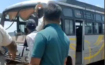 अनियंत्रित हो कर सड़क से नीचे उतरी बस, 1 मौत , 25 घायल